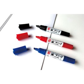 Teranishi Chemical MKM50P-T3 Paper Magic Water-Based Pigment Ink Marker Pen, Bold/Fine Point, Twin Type, Blue (Pack Included)