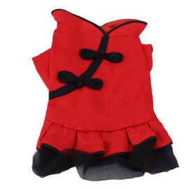 Pet Chinese Style Suit Spring and Summer Cotton Qipao Costume for Pet Puppy and CatsXL