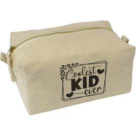 'Coolest Kid Ever Text' Canvas Wash Bag/Makeup Case (CS00042180)