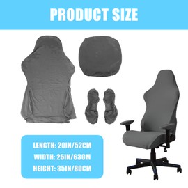 Nizirioo Gaming Chair Cover, Office Chair Cover, Chair Covers, Dark Grey, Stretchy Chair Cover, Seat Cover, Chair Covers, Office Chair, Gaming for Computer Gaming Chair, Racing Style, Office Chair