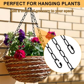 Rkoyes 6 Feet Industrial Black Light Fixture Chain, 72 Inches Long, Metal Chain for Hanging Plants with Detachable Link, Decorative Black Chain for Hanging Chandelier, Lamp, Baskets, Bird Feeders