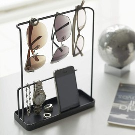 Yamazaki Industries 6988 Sunglasses & Accessory Stand, Black, Approx. W 7.9 x D 3.0 x H 10.0 inches (20 x 7.5 x 25.5 cm), Tower, Accessory Storage, Accessory Case.