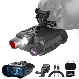 Night Vision Goggles, Head Mounted Night Vision Binoculars for Adults, with Flashlight, 4K Infrared Digital Night Vision, 3000mAH Rechargeable Battery, 1312FT, 32GB SD Card