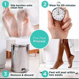 Dermora~Foot Peel Mask for Soft Smooth Feet~3 Pairs~W/Lavend