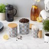 DII Kitchen Ceramics Collection Canister Set, Floral Tile, 3 Piece