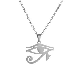 LLYANZ - Collar con colgante de ojo de Dios de acero inoxidable para mujer, Acero inoxidable, Sin piedra preciosa