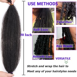 Leeven 30 Inch Pre-fluffed Spring Twist Crochet Hair Popping Springy Afro Twist Hair for Braiding for Marley Braiding Hair Ombre Afro Kinky Marley Hair Extensions /T30#