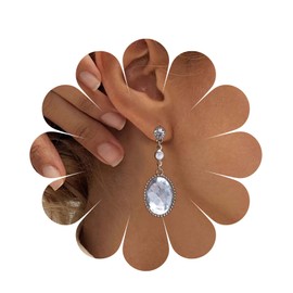 Yheakne Vintage Ovale Kristall Tropfen Ohrringe Lange Goldene Strass Ohrringe Cz Baumeln Ohrringe Luxus Braut Ohrringe Schmuck Für Frauen Und Mädchen