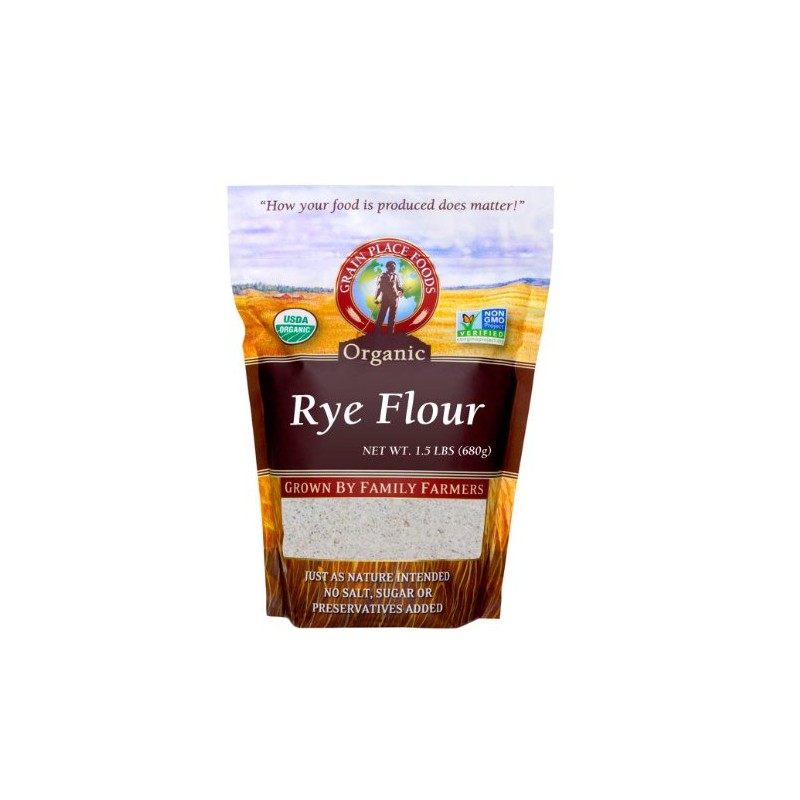 Grain Place Foods Non-GMO Organic Rye Flour 1.5lb Bag