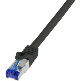 LogiLink C6A013S RJ45 CAT 6a S/FTP 0.25 m Black Pack of 1