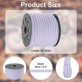 PATIKIL 50 Yards x 5mm Faux Suede Leather Cord, Leather Lace String for Bracelet Necklace Beading Making DIY Crafts, Light Purple