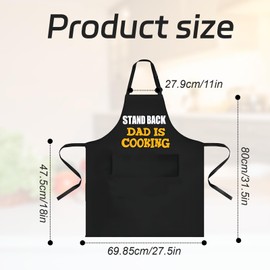 Dacatoow 1 Pcs Aprons for Men,Fun and Fashionable Mens Aprons for Cooking,Soft and Durable Mens Apron,Men's Adjustable Fun Barbecue Apron,Dad Son Father Husband Barbecue Apron(Black)