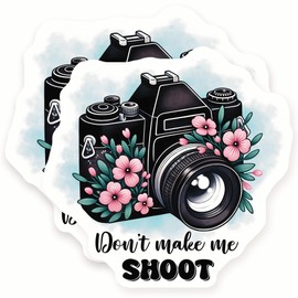 Camera Magnets - Photography Quote - Floral Camera Decor - 2 Pack - 5" Wide Design - Sticks to Fridges, Lockers, Toolboxes & More - Made in USA - AQM2022