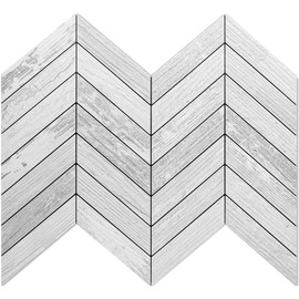 DICOFUN 10-Sheet White Wood Peel and Stick Backsplash, Vintage PVC Stick on Backsplash Wall Tiles for Kitchen and Bathroom