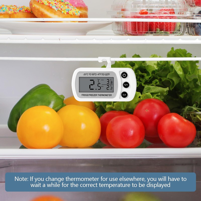 AiQlnu Fridge Thermometer, Magnetic Digital Freezer Thermometer, Kitchen Thermometer with