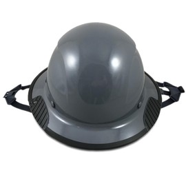 Texas America Safety Co. Deluxe Lift Safety Hard Hat Kit | Fiberglass Shell w/Rubber Edging, Chin Strap, 6-Point Suspension, 17oz. | Protective Headwear | Medium Gray