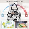 bassyil Cat Insulated Lunch Bag Reusable Lunch Box With Adjustable