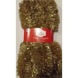 Holiday Time 15 Ft Tinsel Garland 6 Styles-Green/S - Gold