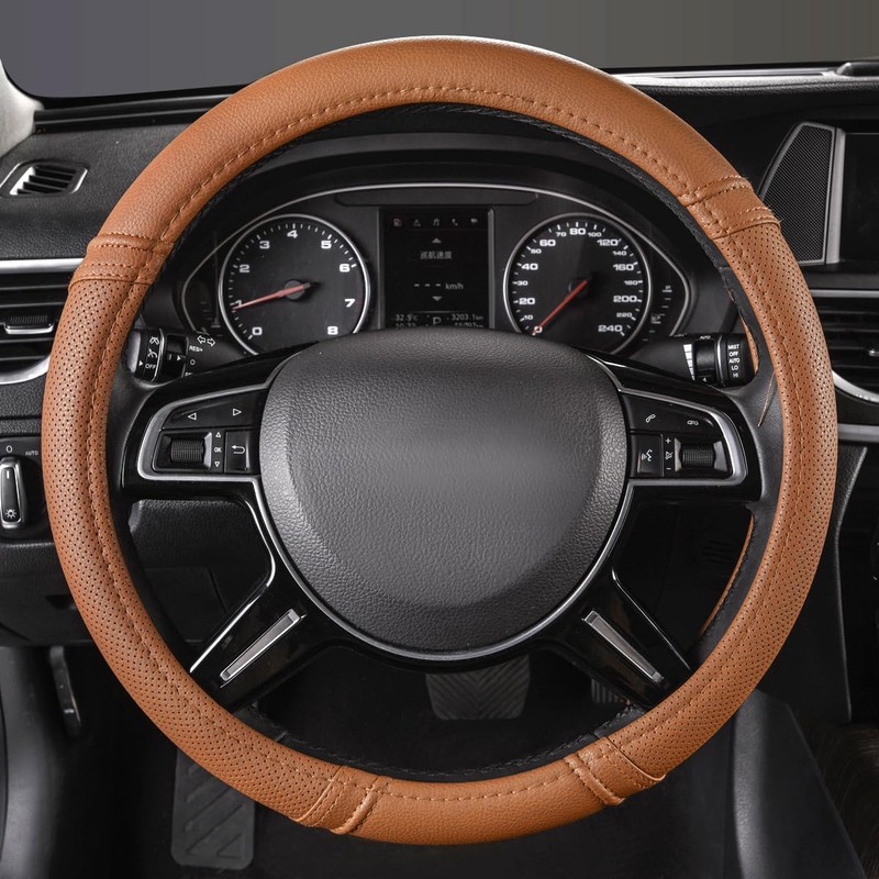Car Pass Classical Leather Automotive Universal Steering Wheel Covers,Universal Fit
