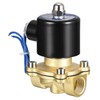 sourcing map Brass Electric Solenoid Valve, 1/2" NPT 12VDC Air
