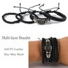 EGOINA Punk Leather Bracelet for Men Leather 8-10 PCS Braided