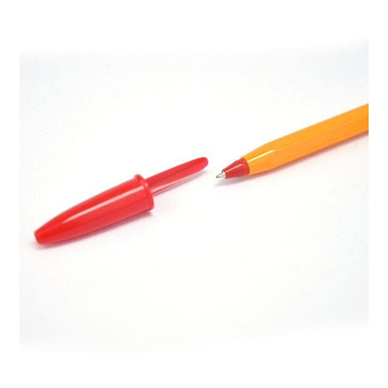BIC Oil-Based Ballpoint Pen, Orange, 0.03 inches (0.7 mm), Red,