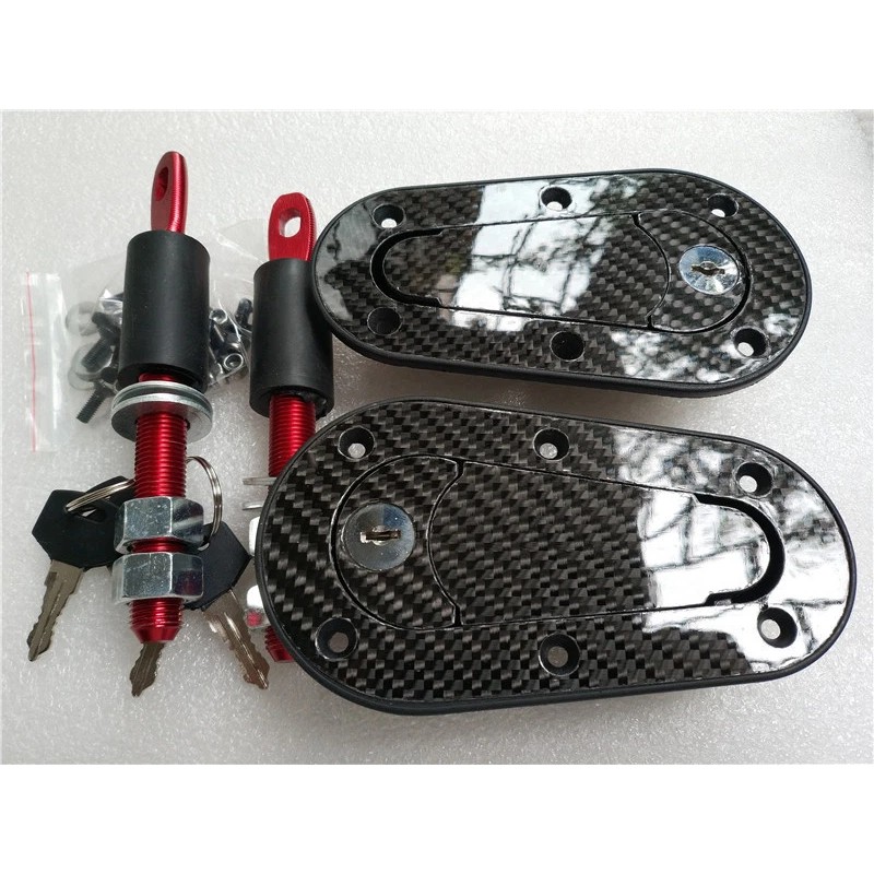 Racing Car Carbon Fiber Hood Pin Plus Flush Mount latch