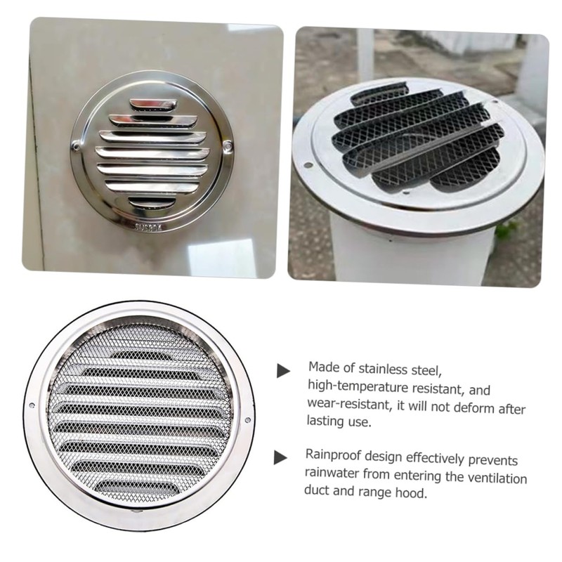 Gadpiparty Stainless Steel Rainproof Air Vent Protector Cover Louvered Grille