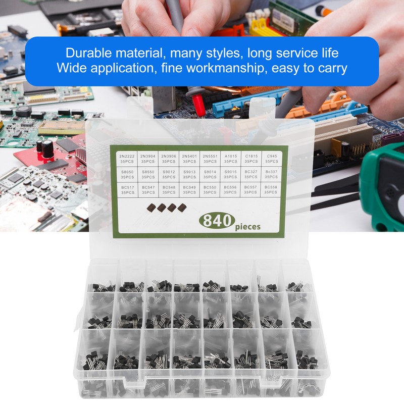 840Pcs Power Transistor Kit Triode Assortment Set Industrial Control Components