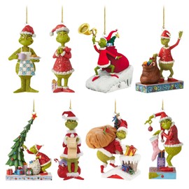 AOVNA 8pcs Green Monster Christmas Ornament Decorations Christmas Tree Ornament Green Monster Pendants Christmas Hanging Ornament for Home Holiday Party