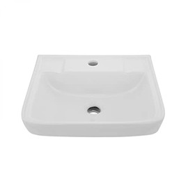 Renovators Supply Haddy Small Wall Mounted Bathroom Sink 16 Inches White Ceramic Rectangular Wall Hung Vessel Sink With Single Faucet Hole