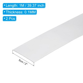 PATIKIL 2" x 39.4" Aluminum Flashing, 2pcs Aluminum Flashing Roll Roofing Aluminum Metal Strip Sheet Roll 0.1mm Shim for Roofs Gutters Door Window Machinery Repair Craft DIY
