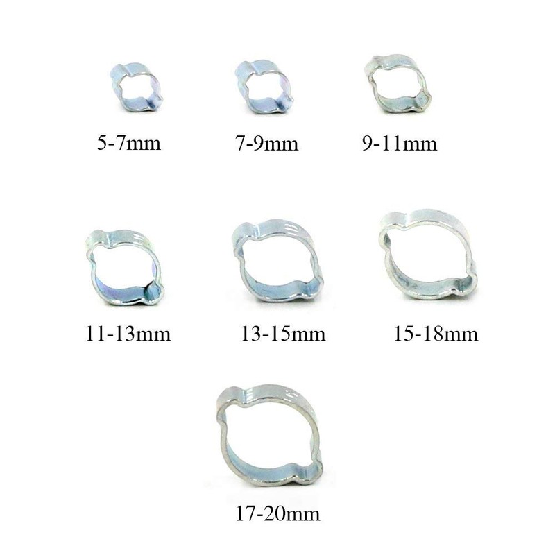 Hilitchi 70-Pcs Zinc Plated Double Ear O Clips Hose Tube