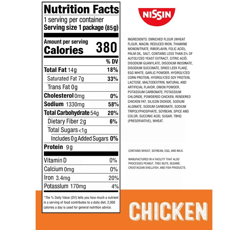 Nissin Top Ramen Noodle Soup, Chicken, 3 Ounce (Pack of