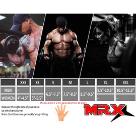 MRX Weight Lifting Gloves Pro Series Gym Fitness Workout Bodybuilding Leather Glove Men/Women Grey (X-Large)