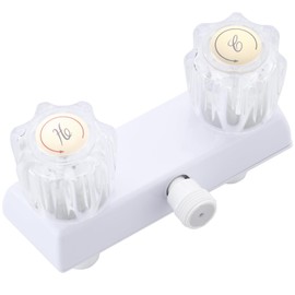 RV Shower Faucet, 4" Shower Valve Diverter with Dual Acrylic Control Knobs, Leak-Proof Design for RV Camper Van Travel Trailer Bathroom (Indoor/Outdoor Use), White