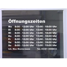 Don Cappello Opening Hours Maxi Shop Window Lettering Sticker Advertising Shop Shop White Width 30 cm
