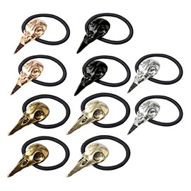 Opexicos 10Pcs Women Punk Gothic Raven Skull Crow Elastic Hair Rope Hair Band Hair Accessories
