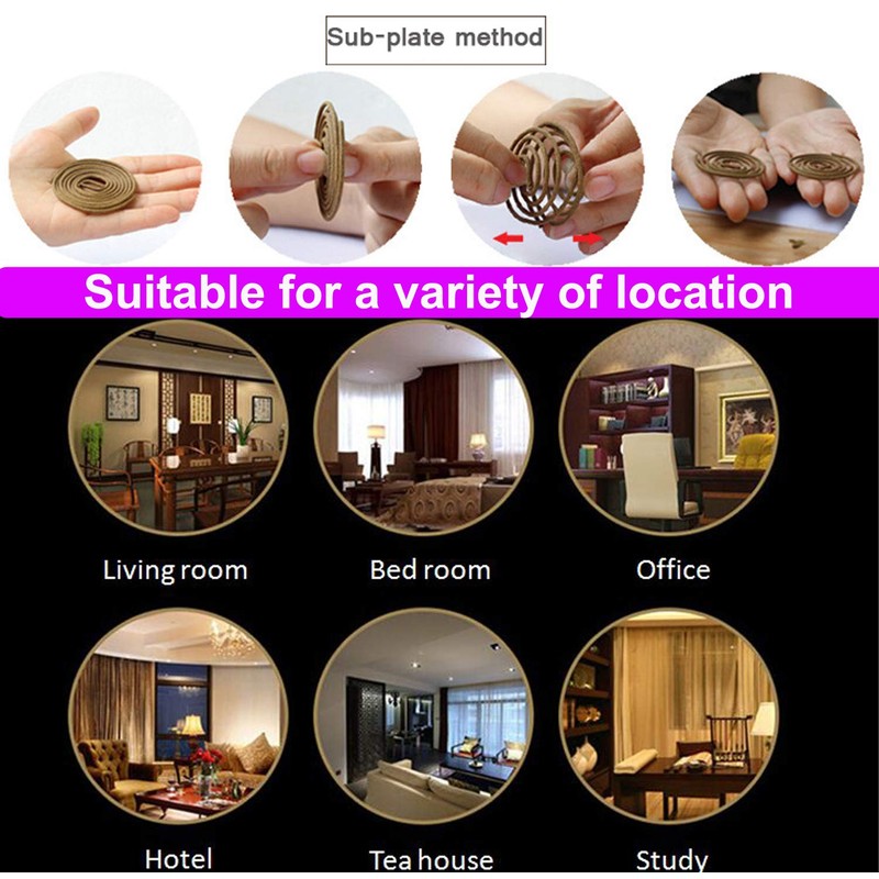 Sandalwood Coils Incense Natural 48 Pieces for Incense Holder Burner