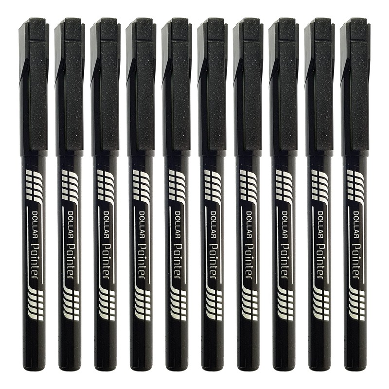 Fineliner Pens, BLACK, Pack of 10, Extra Fine Point (0.3mm),