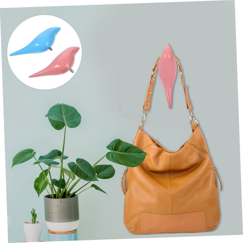 Mobestech 2pcs Resin Bird Coat Hook Decorative Wall Hanger for