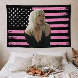 Billies 3x5 Foot Decorative Flag Eilish Tapestry Outdoor Indoor, Double Stitched, Wall Hanging Room Decor, College Dorm Room Porch Outside Decorations 8 - Colour: white, size: 60x40inch（150*100cm）