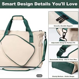 Large Capacity Pickleball Bag with Shoe Compartment & Paddle Holder | Lightweight Tote with Water Bottle Pocket for Men & Women, Available in, Mixed Colors, Non-Woven Material