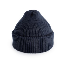 CHOK.LIDS Fisherman Beanie Short Knit Classic Cuff Skull Caps Outdoor Winter Stylish Trawler Sailor Beanies for Men Women (Midnight Blue)