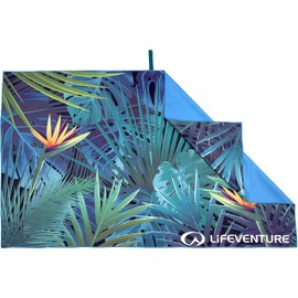 Lifeventure Recycled SoftFibre Travel Towel — Compact, Lightweight Quick-Dry Sports & Beach Towel, Sand-Free Design, Giant (Tropical)