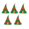 ADULTS ELF HAT - PACK OF 5 PLUSH GREEN ELF