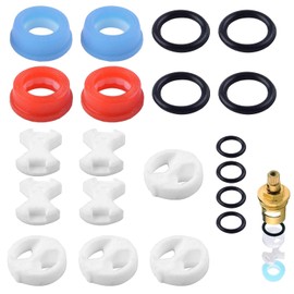 24PCS Tap Washers for Mixer Taps – Assorted Replacement Washers Kit with Ceramic Discs, O Rings, Seals & Spindle for Kitchen Bathroom Basin Faucet Repair