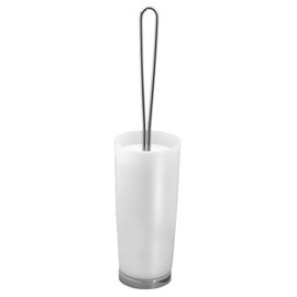 iDesign 59400 Aria BPA-Free Plastic Toilet Bowl Brush and Holder Set - 4" x 4" x 16.5", Clear/Chrome