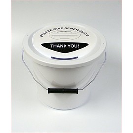 My Charity Boxes ~ Pack of 4 ~ Street Collection Bucket (White)