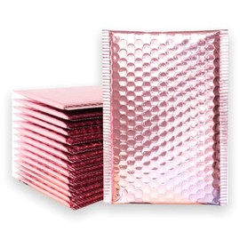 InkrediPack™ 5X10 #00 /20 Pack - Light Pink Luxury Metallic Cute Glamour Shipping Bubble Mailers, Thermal, Heavy Duty, Waterproof, Self-Sealing Padded Envelope & Courier Bag (Usable Size: 5X9)